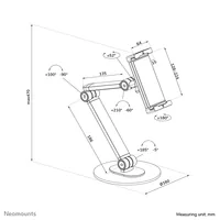 NEOMOUNTS Standfuss DS15-550BL1 - Eigenschaften: Neigbar - Drehbar - Schwenkbar - Bildschirmdiagonale: 12.9  - Detailfarbe: Schwarz - Tablet Kompatibilität: Universal