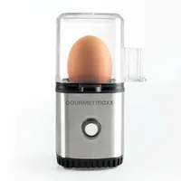 GOURMETmaxx Eierkocher 1, Schwarz/Silber - Automatische Temperaturkontrolle: Nein - Detailfarbe: Schwarz - Silber - Anzahl Eier: 1 - Einstellbarer Härtegrad: Keine Angaben