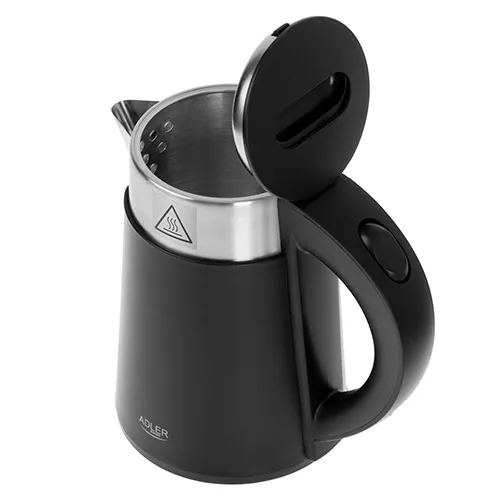 Adler AD 1372B electric kettle 0.6 L 800 W Black, Metallic