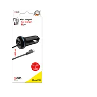2GO USB-Kfz-Ladegerät 2400mA Micro USB 120cm schwarz