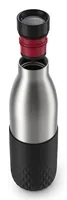 Emsa Trinkflasche Bludrop Sleeve 500 ml, Schwarz - Material: Edelstahl - Nachhaltigkeit: BPA-Frei - Spülmaschinenfest: Ja - Farbe: Schwarz - Für Kinder: Ja - Verschlusstyp: Knopfdruck