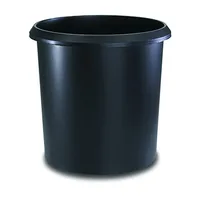 Läufer Papierkorb 18 l, Schwarz - Fassungsvermögen: 18 l - Höhe: 30 cm - Anzahl Behälter: 1 - Material: Kunststoff - Detailfarbe: Schwarz - Form: Rund