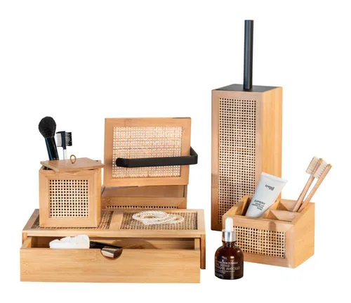 Wenko Aufbewahrungsbox Allegre mit Schublade, Hellbraun - Materialtyp: Holz - Material: Rattan - Detailfarbe: Hellbraun - Produkttyp: Aufbewahrungsbox