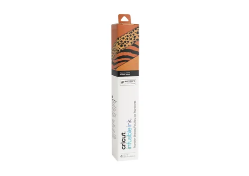 Cricut Aufbügelfolie Infusible Ink Leopard 30.5 x 30.5 cm, 4 Stück - Geeignet für Drucker: Thermosublimation - Detailfarbe: Orange - Aussenanwendung: Nein - Selbstklebend: Nein - Aufbügelbar: Ja - Folientyp: Sublimationsfolie