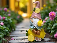 Dameco Dekofigur Lemon Rosa - Produkttyp: Gartenzwerg - Detailfarbe: Gelb - Rosa