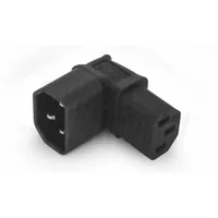 Alpha Elettronica Adapterstecker C13 - C14, gewinkelt - Detailfarbe: Schwarz - Stromanschluss Seite A: C13 - Schalter: Nein - Stromanschluss Seite B: C14 - Typ: Montagestecker