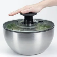 OXO 1071497 Salatschleuder Edelstahl 24cm mit Deckel