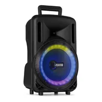 Fenton Lautsprecher FT08 lED MK2 - Bestückung: 1x 1 - 1x 8 - Eigenschaften: Akkubetrieb - Bluetooth Audio Streaming - Integrierter Lichteffekt - Mikrofoneingang - Bauweise: Multifunktionsbox - Lautsprecher Kategorie: Aktiv