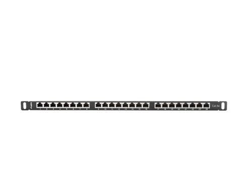 LANBERG 19"" Patchpanel 0,5U 24-Port CAT.5E FTP geschirmt sw