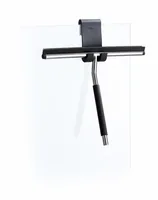 Blomus Duschabzieher Lavea inkl. Halterung Schwarz/Silber - Faltbar: Nein - Aufhängevorrichtung: Ja - Wischbreite: 27 cm - Detailfarbe: Schwarz - Silber - Detailmaterial: Edelstahl - Silikon - Grundmaterial: Kunststoff - Metall