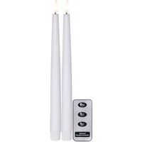 Star Trading LED-Stabkerzen Set Flamme Slim, 2 Stück, Weiss - Betriebsart: Batteriebetrieb - Fernbedienung: Ja - Aussenanwendung: Nein - Höhe: 28.5 cm - Timerfunktion: Ja - Set: Ja