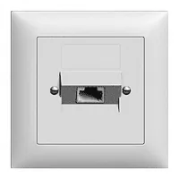 Feller EDIZIOdue Netzwerkdose UP 1x RJ45, ungeschirmt - Montage: Unterputz - Leistungskategorie Cat.: Ohne - Serie: EDIZIOdue - E-Nr.: 878225000 - Typ: Telefondose - Bauform: Komplettset