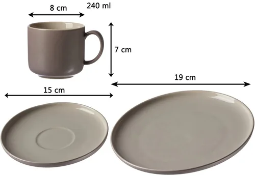 Ritzenhoff & Breker 403053 tableware set 12 Stück(e) Steingut Graubraun