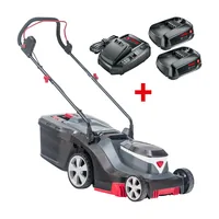 AL-KO Akku-Rasenmäher Easy, 3.22 Li, - Schneidesystem: Sichel-/Kreiselmäher - Betriebsart: Akkubetrieb - Schnittbreite: 32 cm - Akkusystem: Bosch 18 V POWER FOR ALL - Ausstattung: Ladegerät - 2x Akku - Mähertyp: Sichelmäher