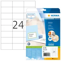 HERMA Universal-Etiketten Premium, 7 x 3.7 cm, 600 Etiketten - Klebehaftung: Permanent - Drucker Kompatibilität: Laser - Inkjet - Anzahl Blatt: 25 × - Papierformat: A4 - Anzahl Etiketten: 600 - Etikettengrösse: 70 x 37 mm