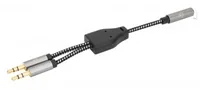MANHATTAN Headset-Adapterkabel mit Aux Y-Audiosplitter 15cm