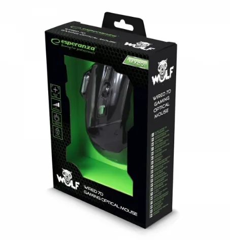 Esperanza EGM201G mouse USB Type-A Optical 2400 DPI Right-hand