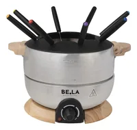 Berger Lanz Elektronisches Fondue-Set 9 Teile, Schwarz/Silber - Anzahl Personen: 8 - Materialtyp: Metall - Material: Edelstahl - Betriebsart: Netzbetrieb - Kompatible Kochfelder: Elektro - Detailfarbe: Schwarz - Silber