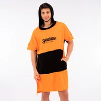 Switcher Badeponcho Geelee Beach - Schnelltrocknend: Nein - Breite: 90 cm - Länge: 105 cm - Farbe: Schwarz - Orange - Material: Bio Baumwolle - Sportart: Schwimmen - Wassersport