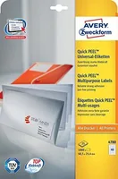Avery Zweckform Universal-Etiketten 4780 48.5 x 25.4 mm, 25 Blatt - Klebehaftung: Permanent - Drucker Kompatibilität: Laser - Inkjet - Anzahl Blatt: 25 × - Papierformat: A4 - Anzahl Etiketten: 1000 - Etikettengrösse: 48.5 x 25.4 mm