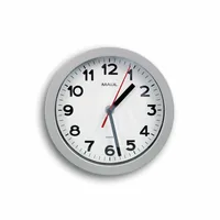 Maul Wanduhr MAULstep Ø 20 cm, Silber - Form: Rund - Detailfarbe: Silber - Uhrtyp: Analog - Funksignal: Ja - Funktionen: Zeit - Detailmaterial: Glas - Kunststoff