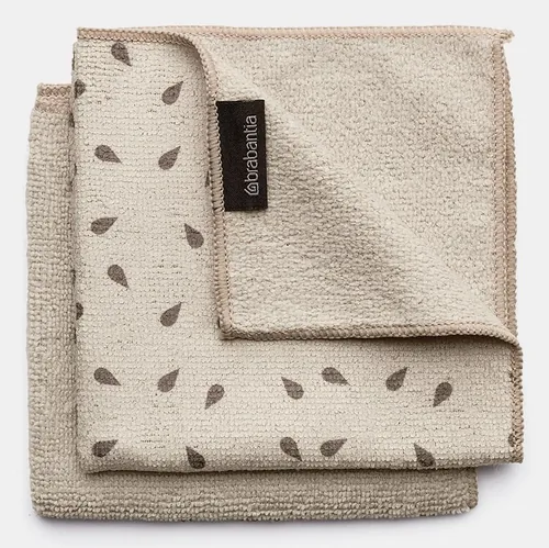 Brabantia Mikrofaser Geschirrhandtuch 2 Stück, Beige - Einsatzgebiet: Geschirr - Material: Mikrofaser - Parfümiert: Nein - Tuchart: Mikrofaser-Reinigungstuch - Anwendung Reinigungstuecher: Feucht - und Trockentuch - Detailfarbe: Beige