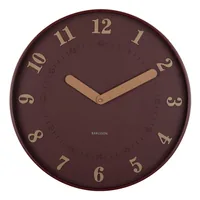 KARLSSON Wanduhr Amena 40 cm, Burgundy Red - Uhrtyp: Analog - Betriebsart: Batteriebetrieb - Funksignal: Nein - Funktionen: Zeit - Form: Rund - Detailfarbe: Schwarz - Weinrot