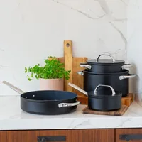 Lunasol Kochtopf Saturn Terra Ø 20 cm, Schwarz 3.4 L - Material: Aluminium - Topfart: Kochtopf - Kompatible Kochfelder: Elektro - Glaskeramik - Induktion - Antihaftbeschichtung: Ja - Detailfarbe: Schwarz - Spülmaschinenfest: Ja