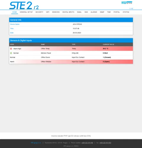HWgroup Temperatur-Sensor SNMP, WLAN, PoE HWg-STE2-R2-Kit - Modultyp: Gateway-Modul - Schnittstellen: RJ-45 (LAN) - WLAN - Remote Zugriff Art: Ethernet - WLAN