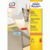 Avery Zweckform Universal-Etiketten Rot, 100 Blatt - Klebehaftung: Permanent - Drucker Kompatibilität: Inkjet - Laser - Anzahl Blatt: 100 × - Papierformat: A4 - Anzahl Etiketten: 400 - Etikettengrösse: 105 x 148 mm