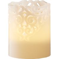 Star Trading LED-Kerze Pillar Clary Ø 8 x 10 cm, Weiss - Betriebsart: Batteriebetrieb - Fernbedienung: Nein - Aussenanwendung: Nein - Höhe: 10 cm - Timerfunktion: Ja - Set: Nein