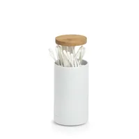 Zeller Present Aufbewahrungsdose für Wattestäbchen Nature/Weiss - Befestigung: Keine - Detailfarbe: Nature - Weiss - Wandmontage: Nein - Utensilienhalter Typ: Aufbewahrungsdose - Detailmaterial: Acrylnitril-Butadien-Styrol (ABS) - Bambus - Grundmaterial: 