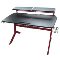 LC-Power Gaming Tisch LC-GD-1R Schwarz/Rot - Beleuchtung: Nein - Höhenverstellbar: Nein - Detailfarbe: Rot - Schwarz - Material: Holzfaserplatten - Metall