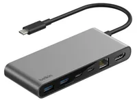 Belkin Dockingstation Connect 8-in-1 USB-C Hub - Ladefunktion: Ja - Dockinganschluss: Dual USB-C - Kompatible Hersteller: Universal - VESA-Bohrung vorhanden: Nein