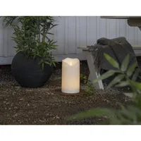 Star Trading LED-Kerze Pillar Flamme Grand Ø 16 x 30 cm, Weiss - Betriebsart: Batteriebetrieb - Fernbedienung: Nein - Aussenanwendung: Ja - Höhe: 30 cm - Timerfunktion: Ja - Set: Nein