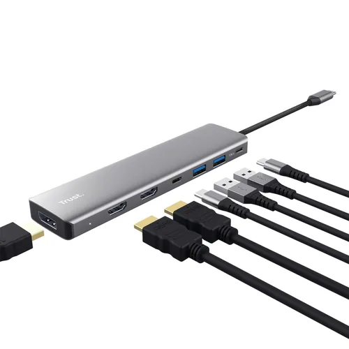 Trust 25661 hub & concentrateur USB Type-C Aluminium