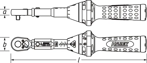 Drehmomentschlüssel 5108B-3CT für Bits, 1/4"" (blau/schwarz, Umschalt-Knarre)