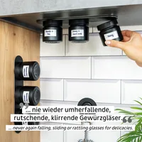 Silwy Feinkost-Magnetgläser-Set, 0.125 l, Schwarz - Produkttyp: Outdoor-Vorratsdose - Materialtyp: Glas - Material: Metall - Detailfarbe: Schwarz - Set: Ja - Verpackungseinheit: 1 Stück