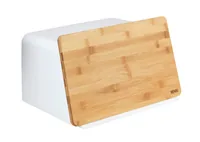 WENKO Kubo bread box Rectangular White, Wood Bamboo, Plastic