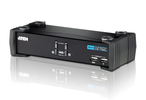 ATEN 2-Port USB DVI KVM Switch with Audio & USB 2.0 Hub (KVM Cables included)