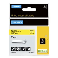 DYMO Rhino Band Vinyl 12mmx5.5m schwarz->gelb