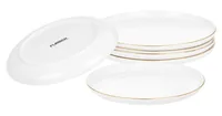 FURBER Frühstücks- & Dessertteller Ø 21 cm, 6 Stück, Weiss/Gold - Material: New Bone China - Teller Typ: Speiseteller - Detailfarbe: Weiss - Gold - Verpackungseinheit: 1 Stück - Form: Rund