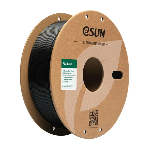 eSun Filament PLA Basic, Schwarz 1.75 mm 1 kg - Material: PLA (Polylactid Acid) - Detailfarbe: Schwarz - Gewicht: 1 kg - Durchmesser: 1.75 mm - Materialeigenschaften: Standard