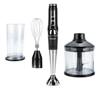 Koenig Stabmixer B04117 Schwarz/Silber - Motorleistung: 180 W - Funktionen: Hacken - Messbecher - Pürieren - Schlagen - Zerkleinern - Detailfarbe: Schwarz - Silber - Kabelgebunden: Nein - Set: Ja