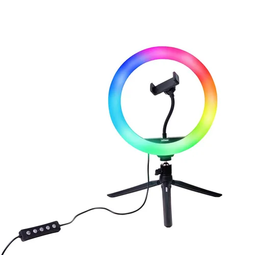 Dörr Videoleuchte Vlogging Kit VL-26 RGB - Farbtemperatur Kelvin: 3000 bis 6000 K - Lichtfarbe: Kaltweiss/Tageslichtweiss (KW) - Farbe: Schwarz