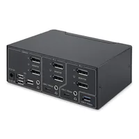 STARTECH.COM 2-Port Dual-Monitor DisplayPort KVM Switch DP 1.4 8K 60Hz 4K 144Hz 2x USB 3.2 10Gbps Ports KVM Umschalter