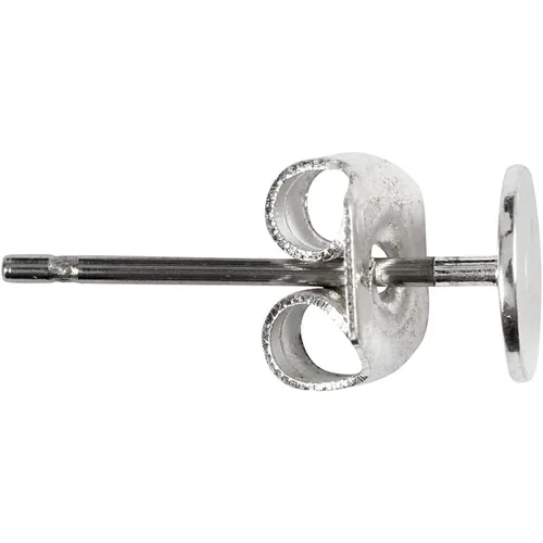 Creativ Company Ohrring 13 mm Versilbert, 10 Stk. - Material: Metall - Anzahl Stück: 10 - Detailfarbe: Silber - Schmuckteile-Art: Ohrring
