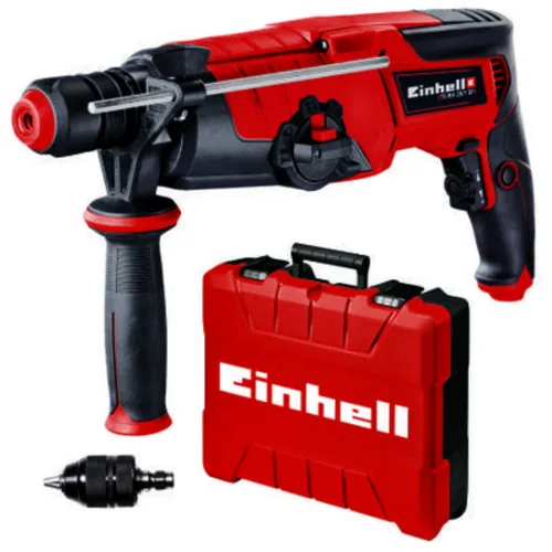 Einhell Bohrhammer TE-RH 28/1 5F - Produktkategorie: Bohrhammer - Werkzeugaufnahme: SDS-plus - Meisselfunktion: Ja - Akkusystem: Netzbetrieb (kein Akku) - Schlagstärke (J): 3 J. - Max. Bohrdurchmesser Beton: 28 mm