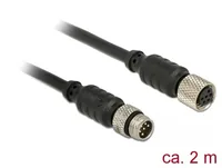 Delock M8 Sensor- / Aktorverlängerungskabel M8 6 Pin Stecker zu M8 6 Pin Buchse wasserdicht 2 m
