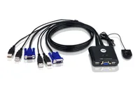 Aten KVM Switch CS22U - Konsolen Ports: USB 2.0 - VGA - Computer Ports: USB 2.0 - VGA - KVM-Art: Lokal - Anzahl Geräte: 2 - Montage: Desktop - Stromversorgung: USB